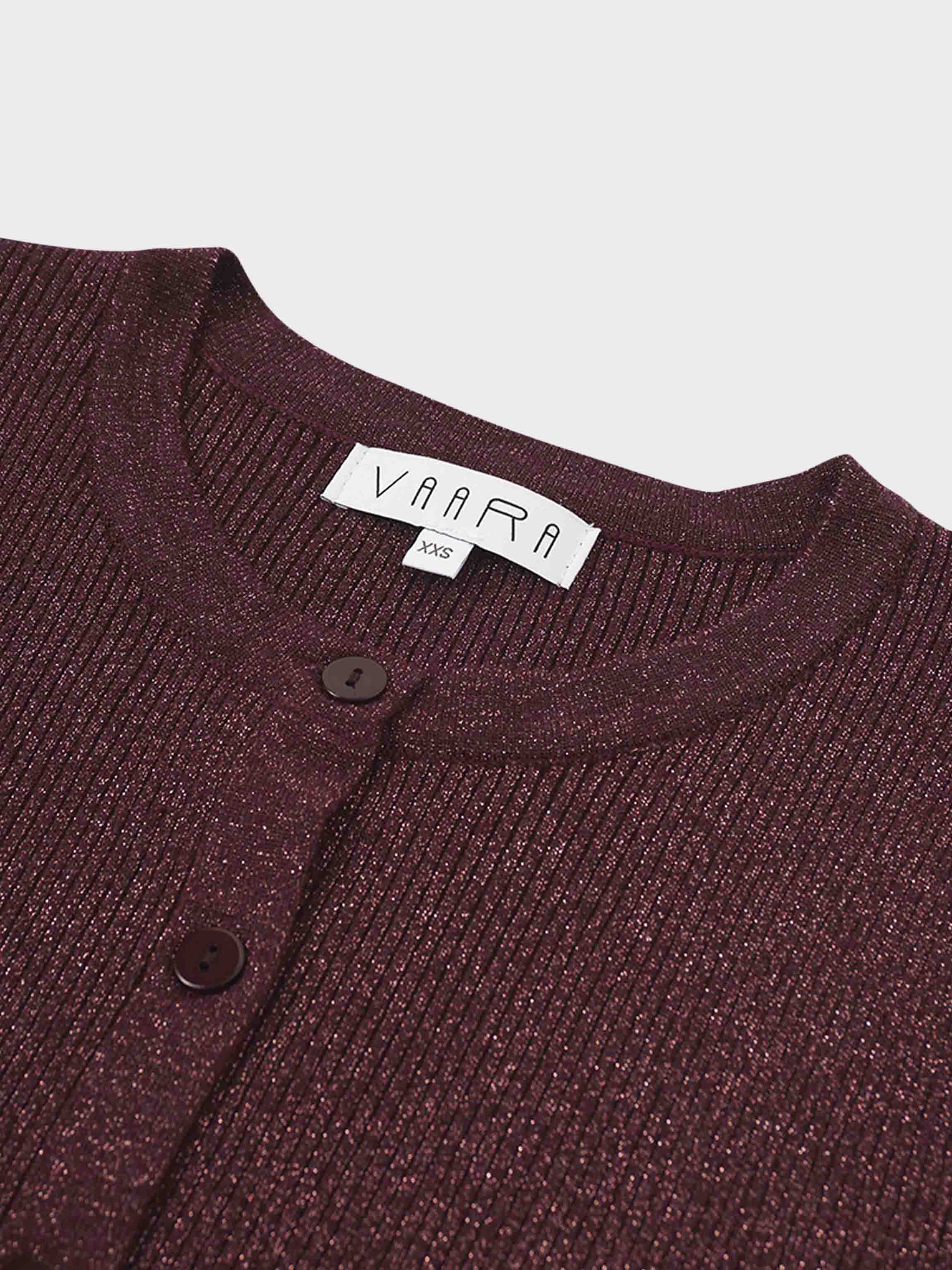 Lurex Ribbed Sweater-Heathered Burgundy-3