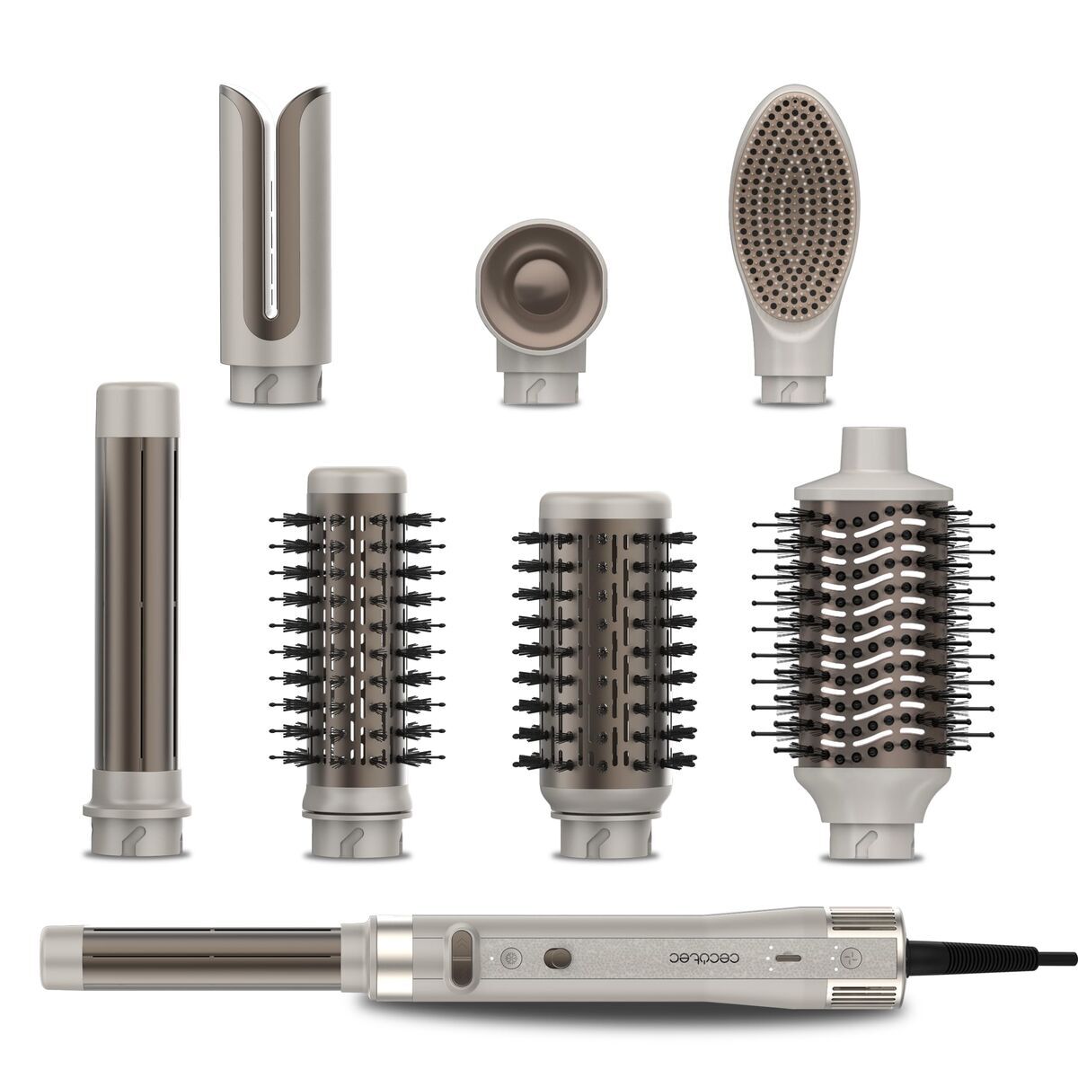 Cecotec CeramicCare 8in1 AirGlam Gyro 1500W Ceramic Ionizer Brush Champagne-0