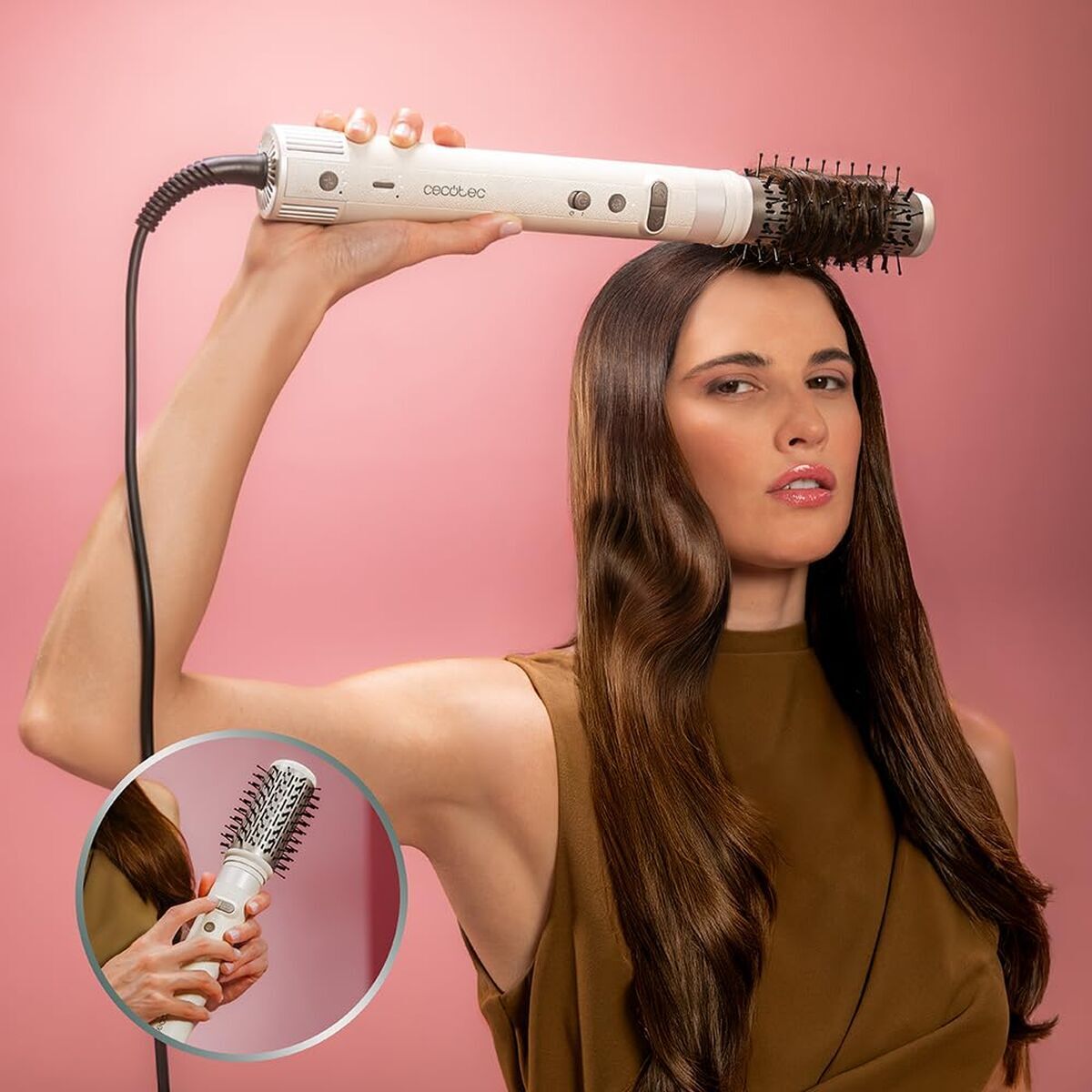 Cecotec CeramicCare 8in1 AirGlam Gyro 1500W Ceramic Ionizer Brush Champagne-5
