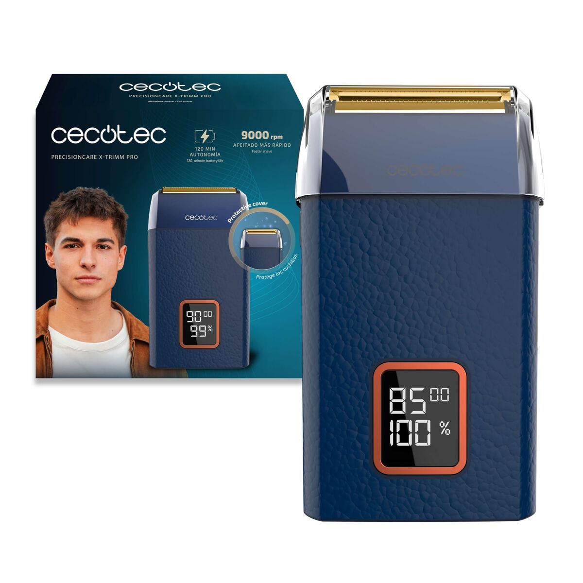Cecotec Electric Shaver PrecisionCare X-Trimm Pro Titanium 3 Speeds LED 2h Blue-0