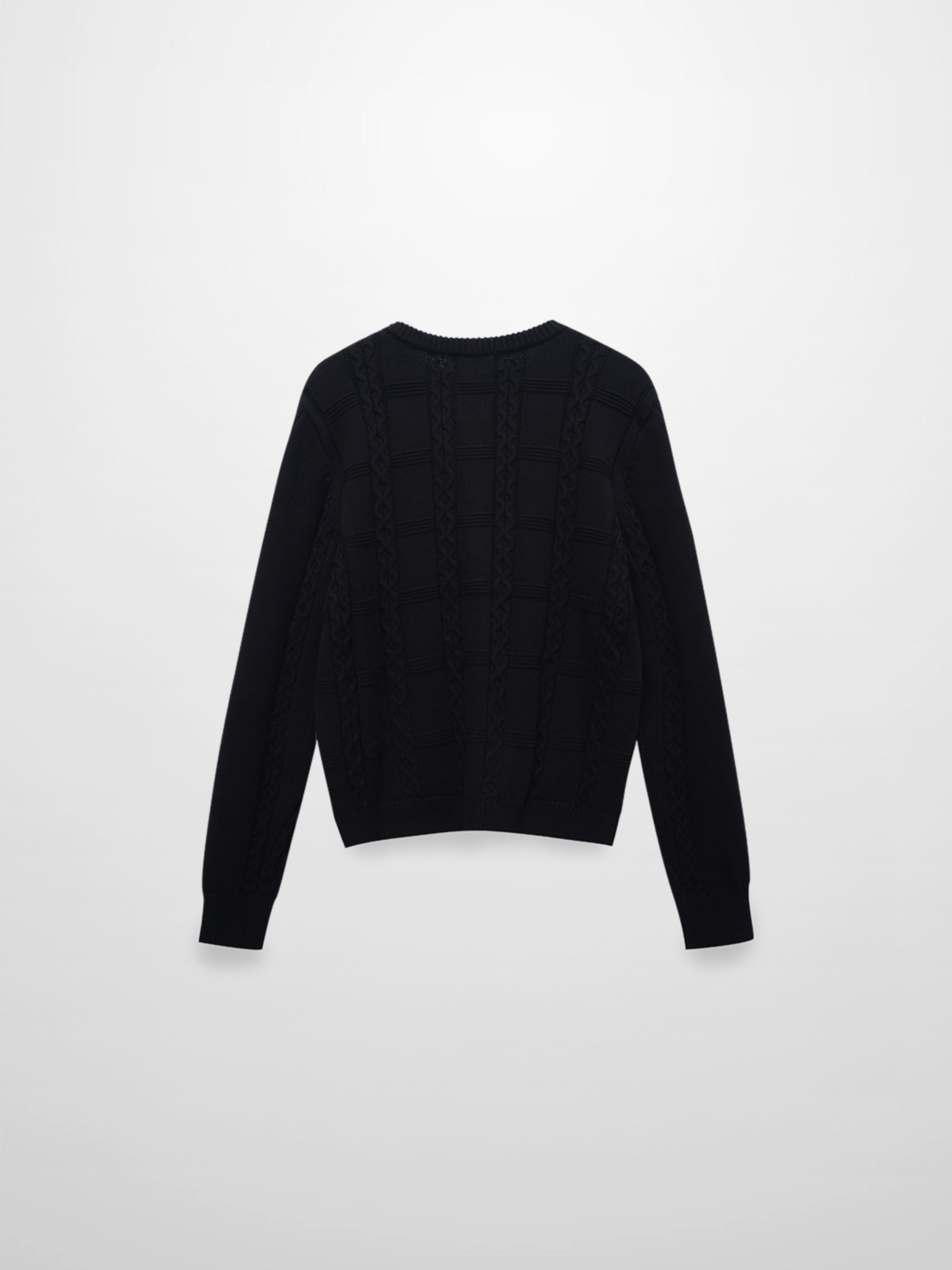 Cable Design Cardigan-Black-1