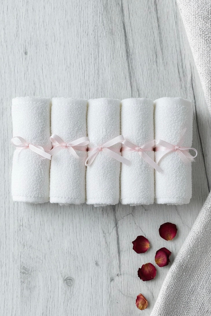 Organic Bamboo Face Towels Set of 5-1