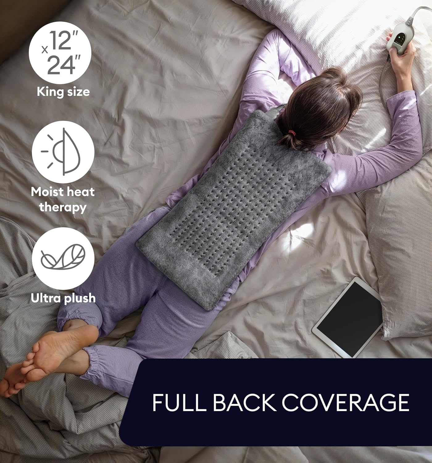 Heating Pad XL, Double-sided, Tabby Gray-4
