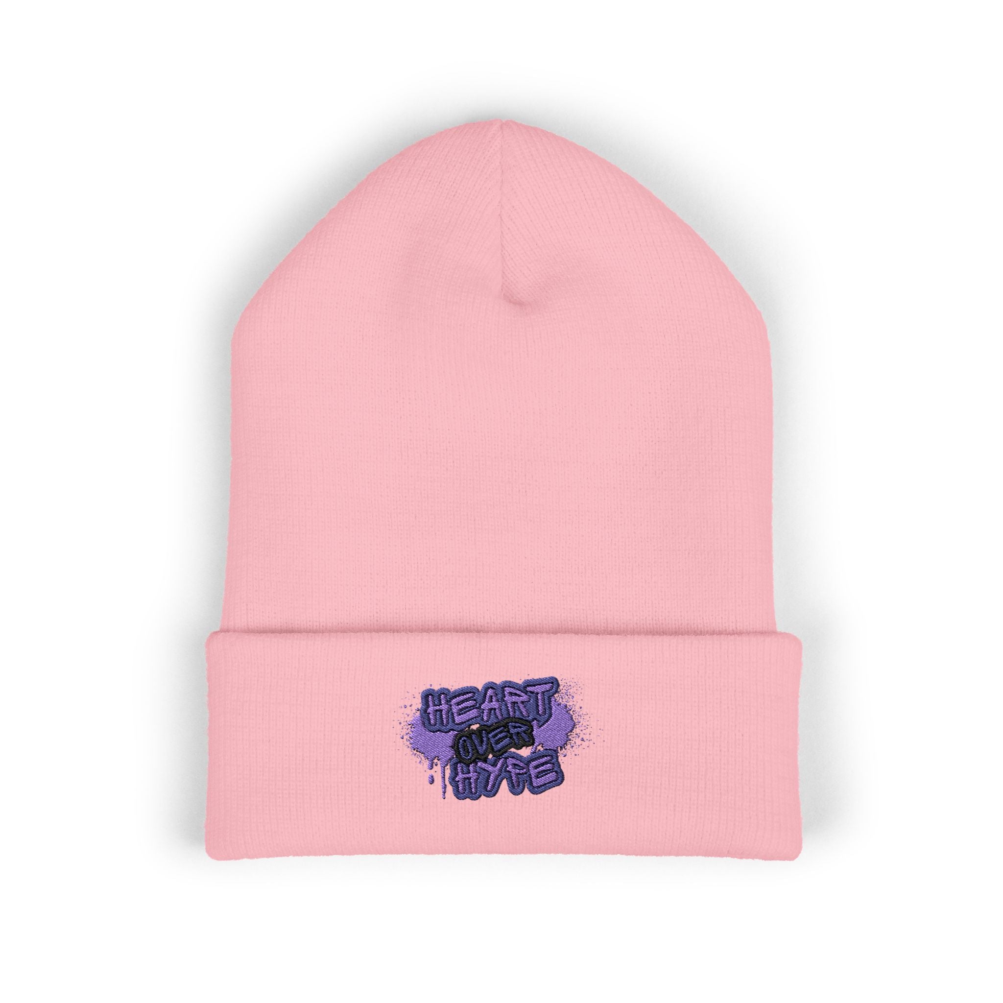 Heart Over Hype Cuffed Beanie (Embroidered)