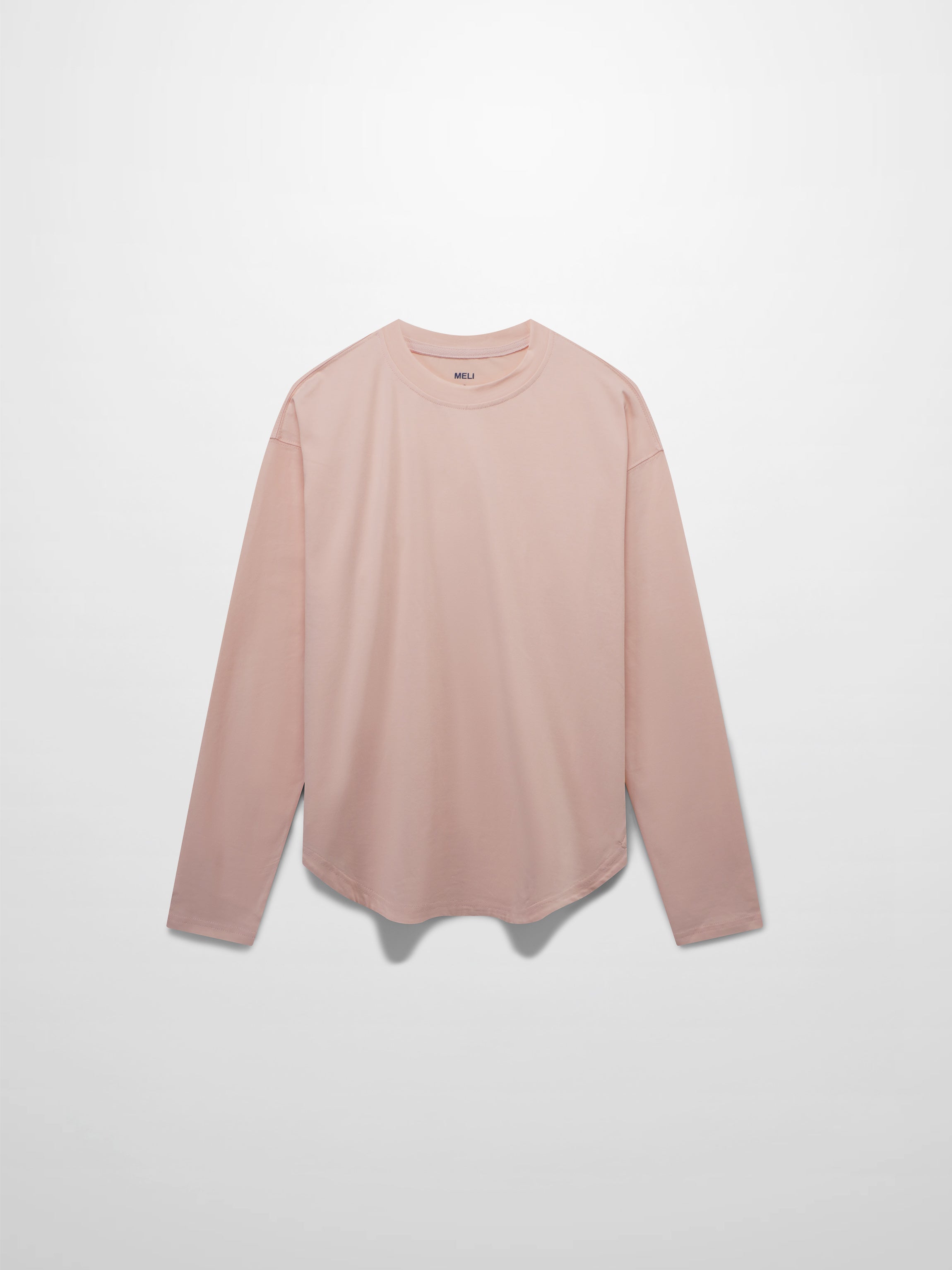 Oversized Rounded Hem T-Shirt-Perfect Pink-1