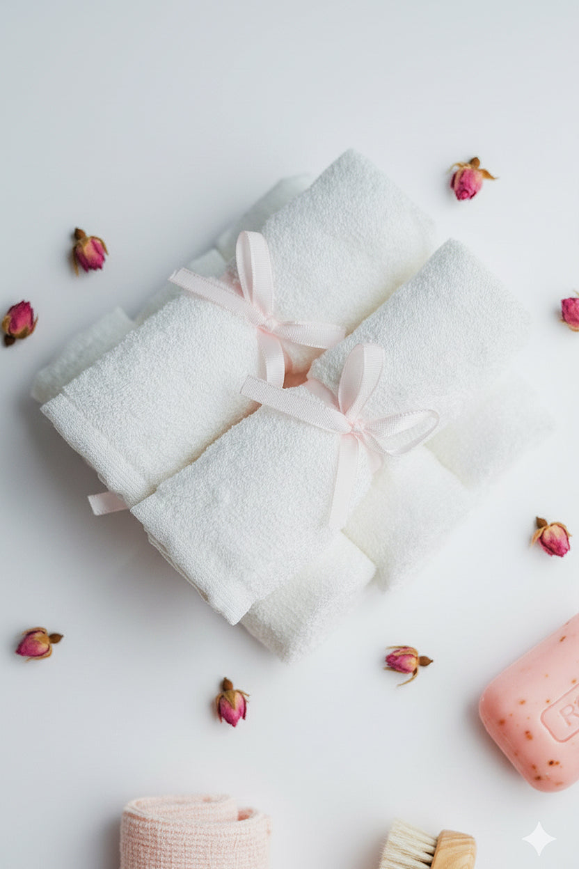 Organic Bamboo Face Towels Set of 5-0