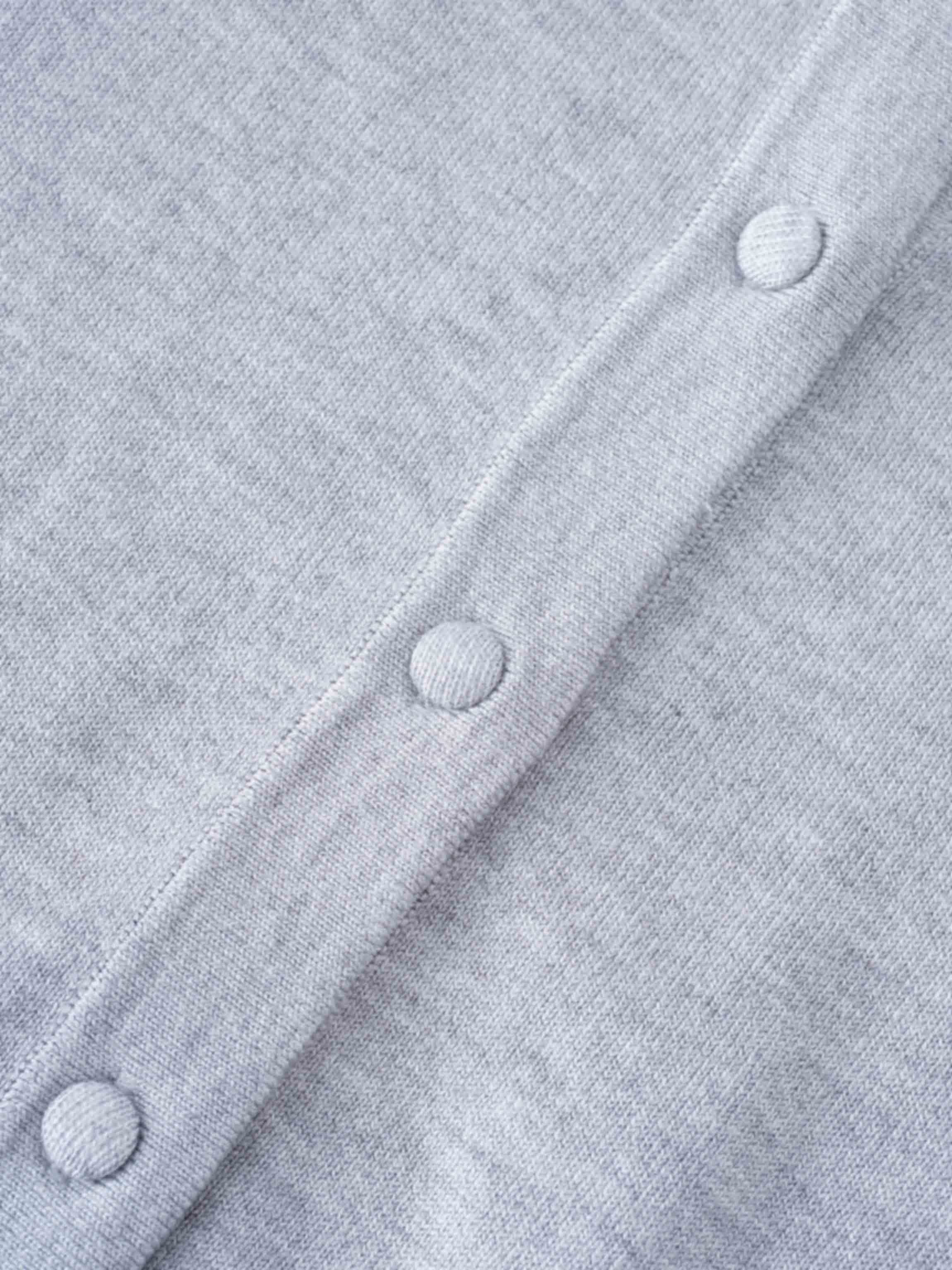 Solid Crew Crop Cardigan-Light Grey-4