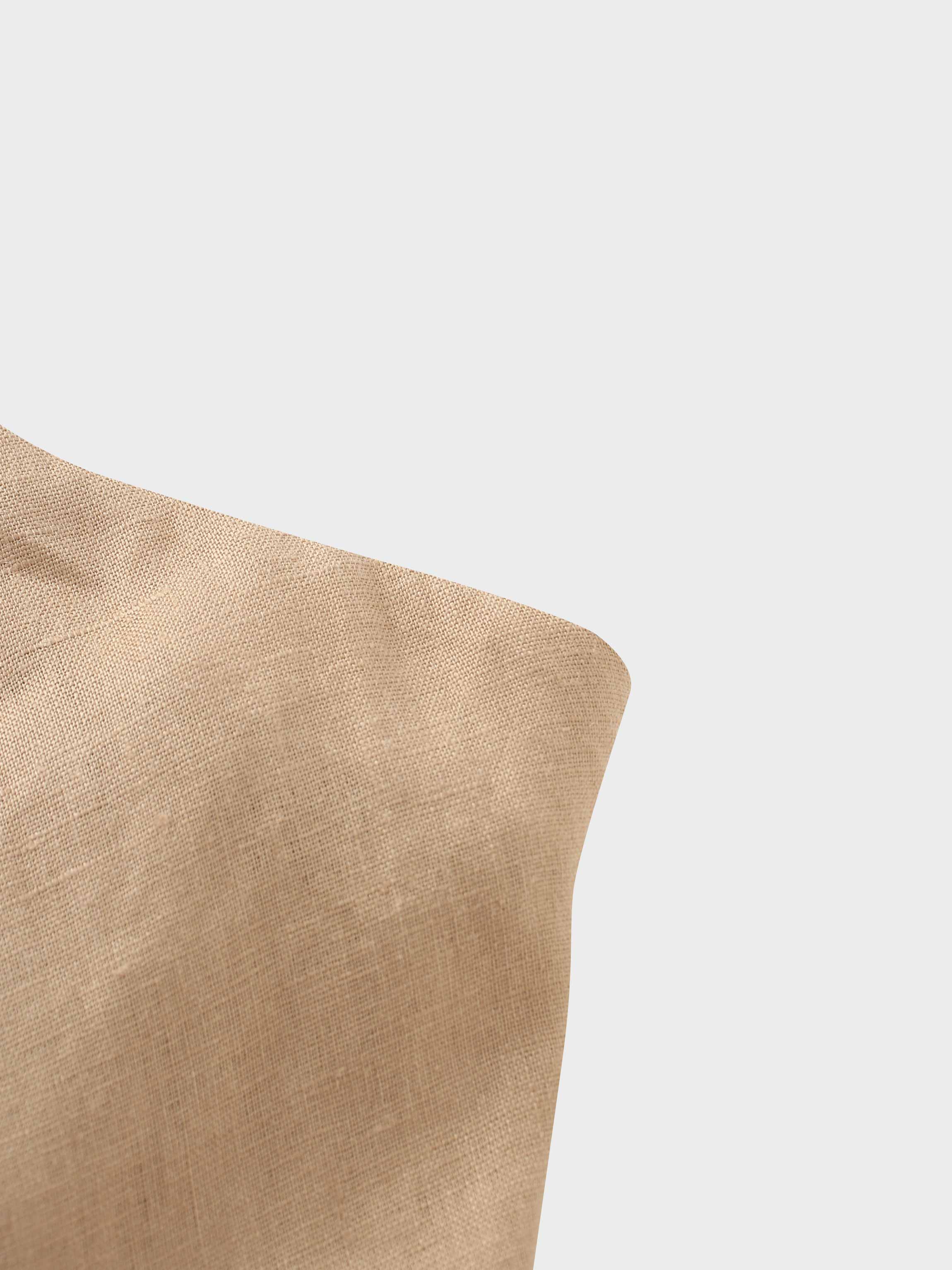 Linen Slip Skirt-Tan-4