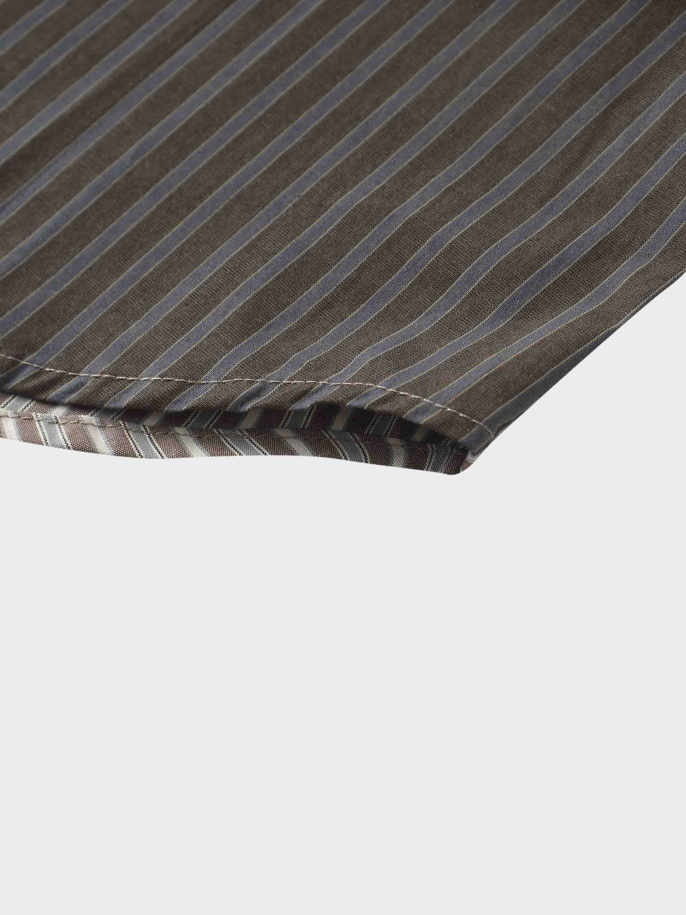 Mix Pinstripe Button Down Shirt-Khaki Stripe-4