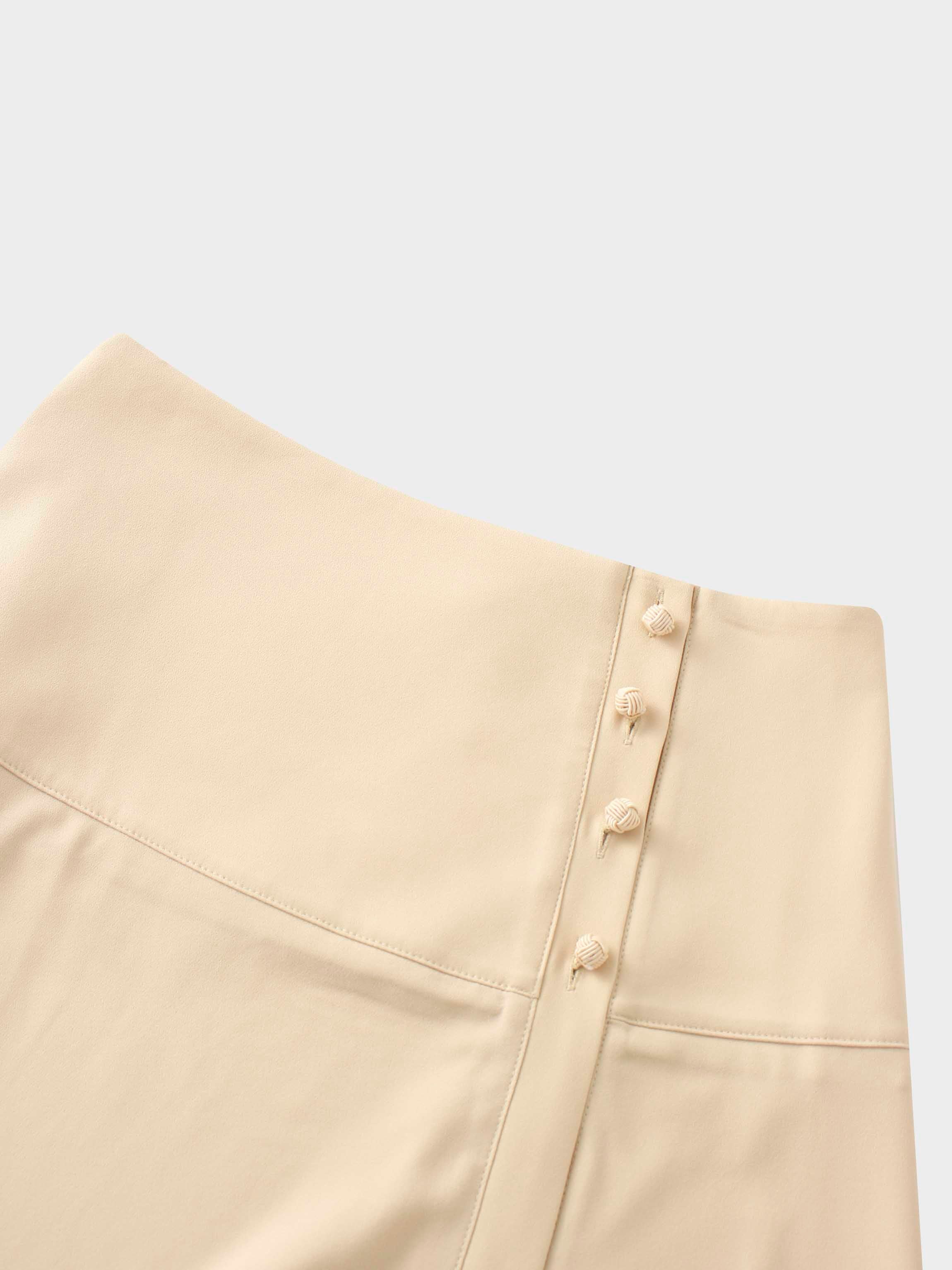 Side Button Yoke Skirt-Bone-3