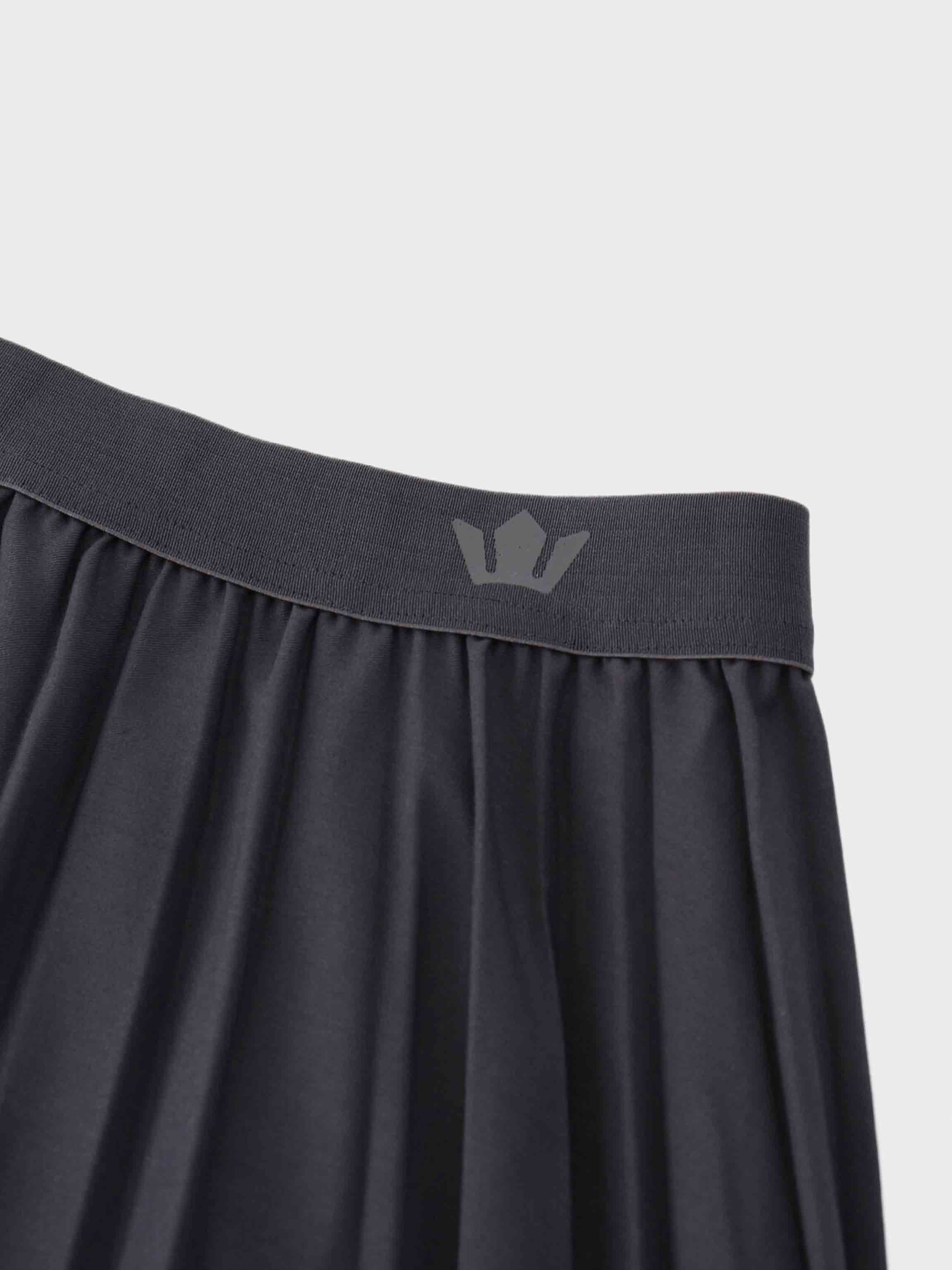 Pleated Skirt 35"-Dark Grey-4