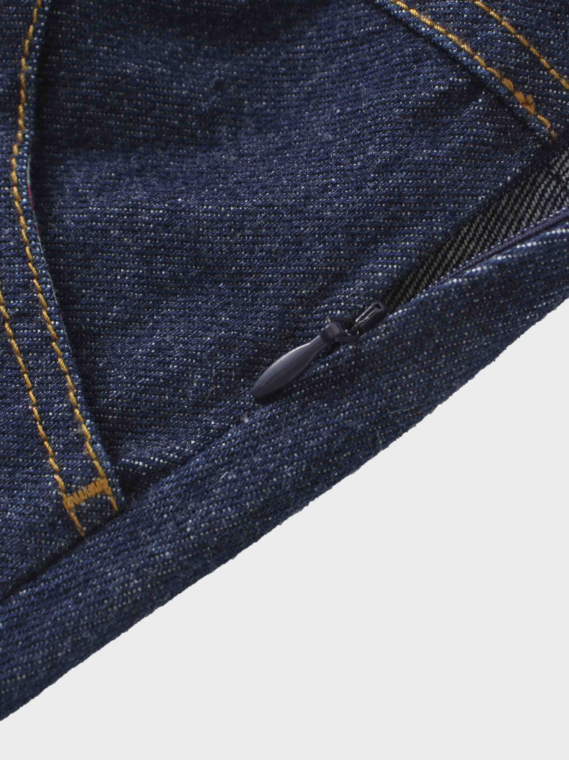Button Design Denim Skirt-Blue-4