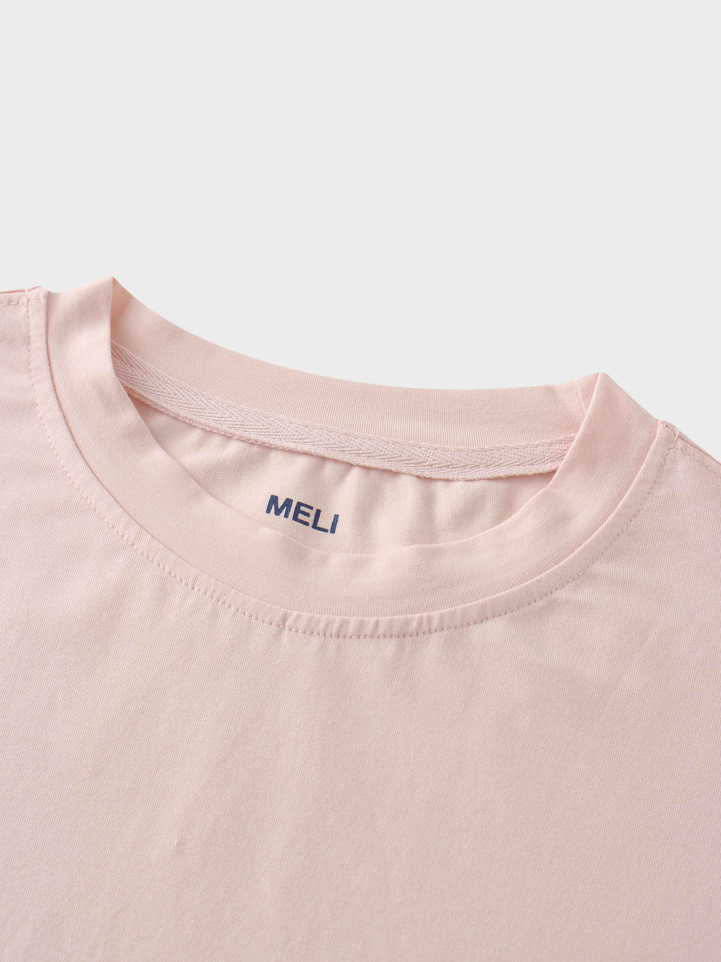 Oversized Rounded Hem T-Shirt-Perfect Pink-3