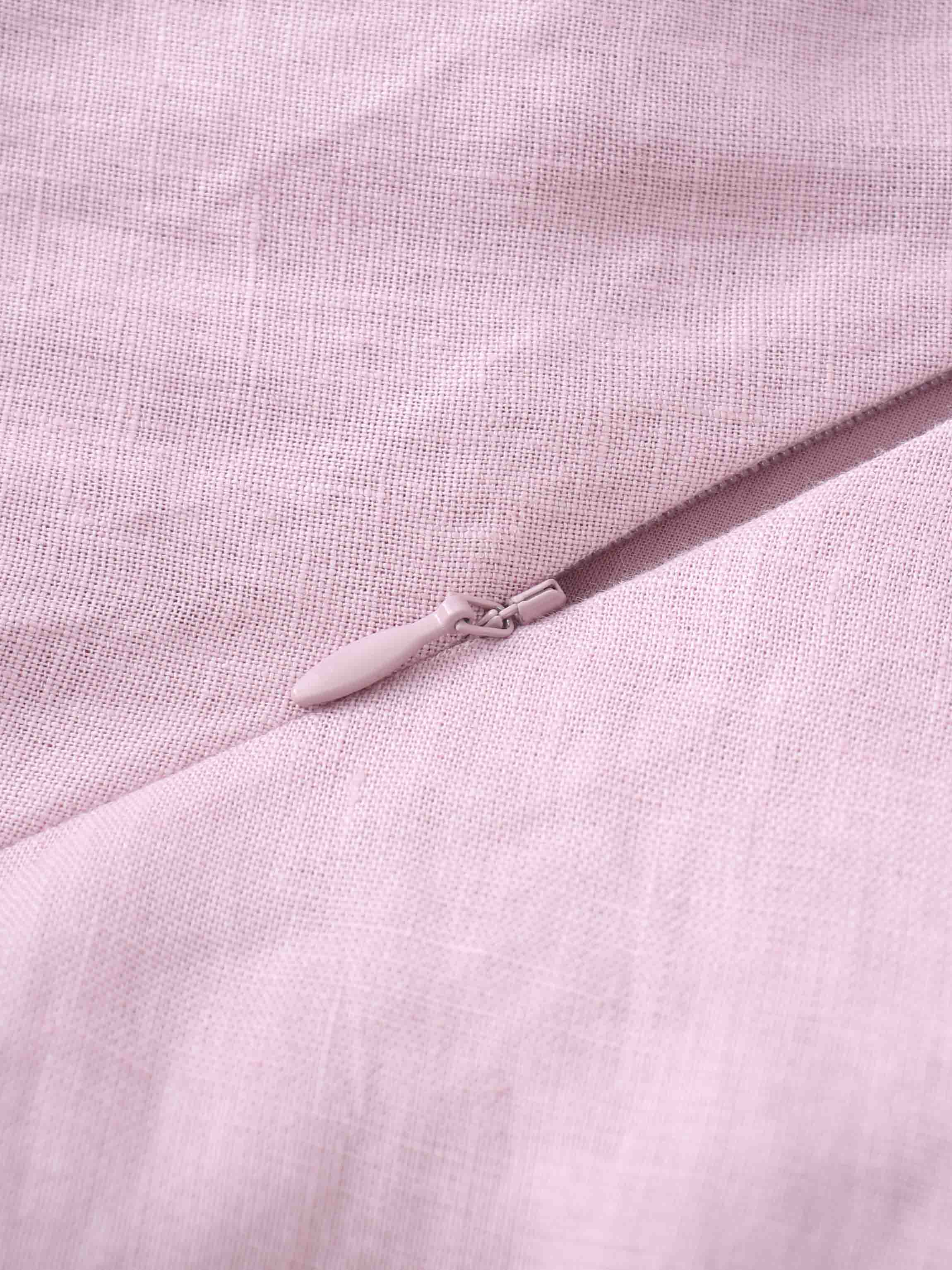 Linen A-Line Slip Dress-Blush-4