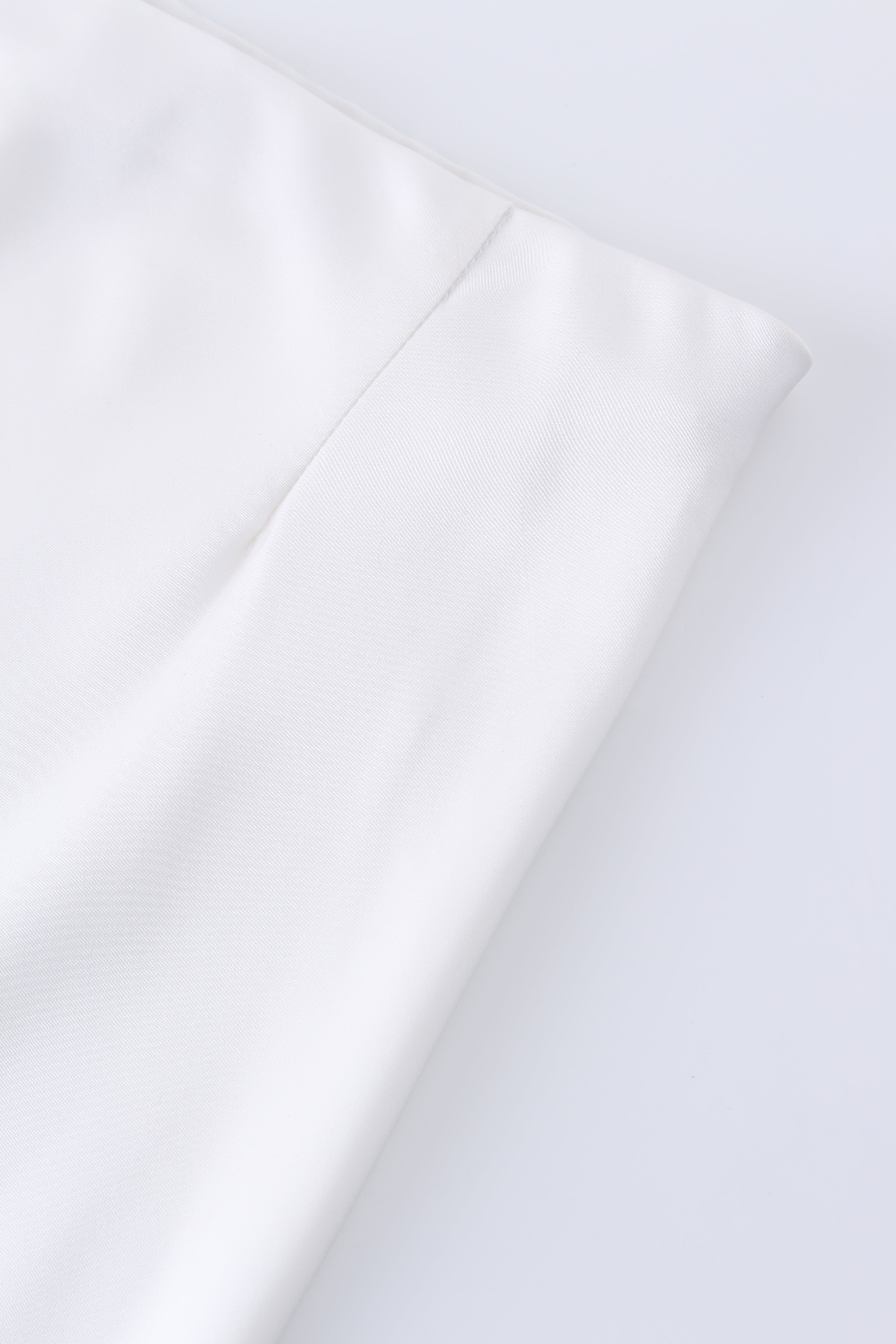 Solid Satin Slip Skirt-White-3
