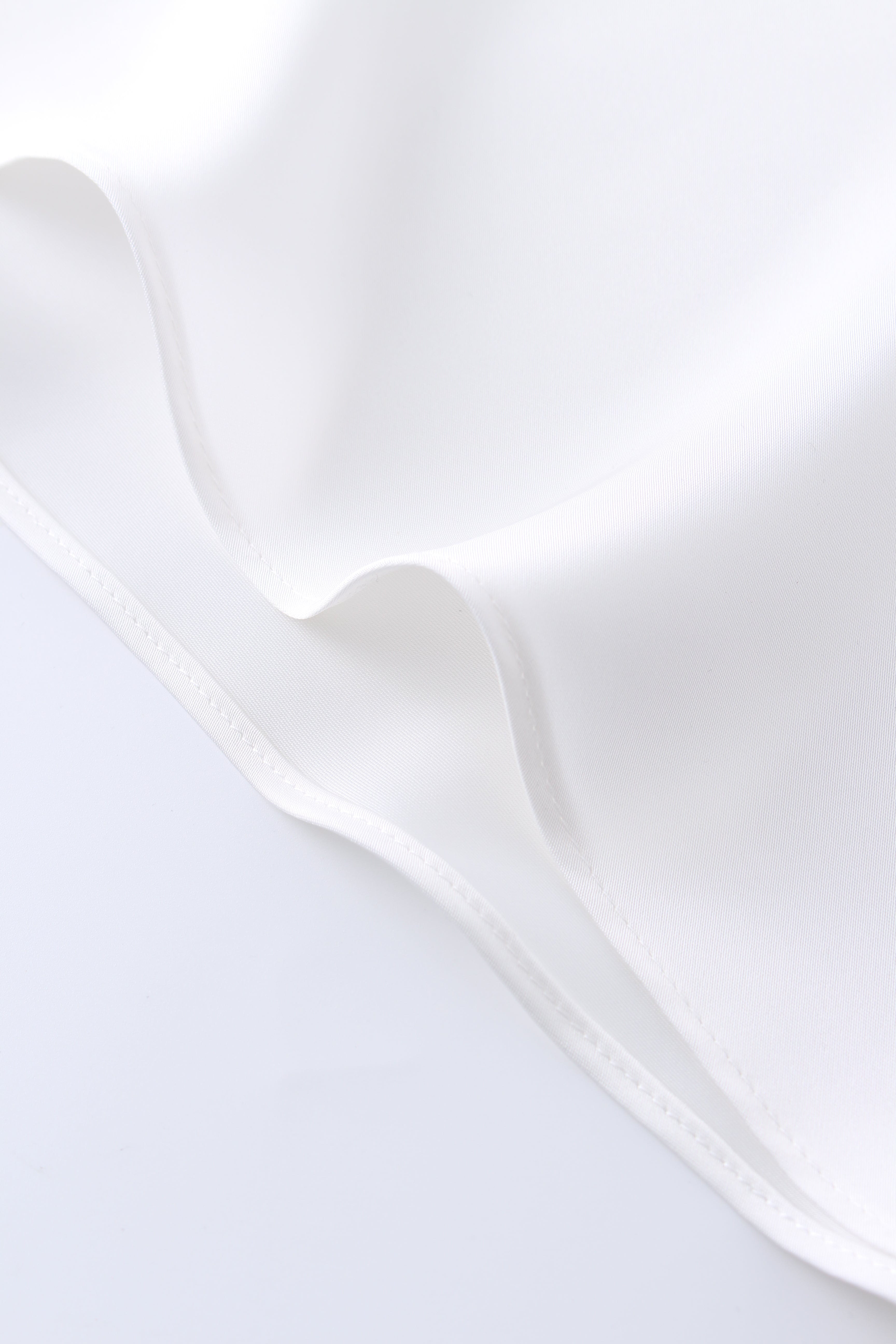 Solid Satin Slip Skirt-White-4