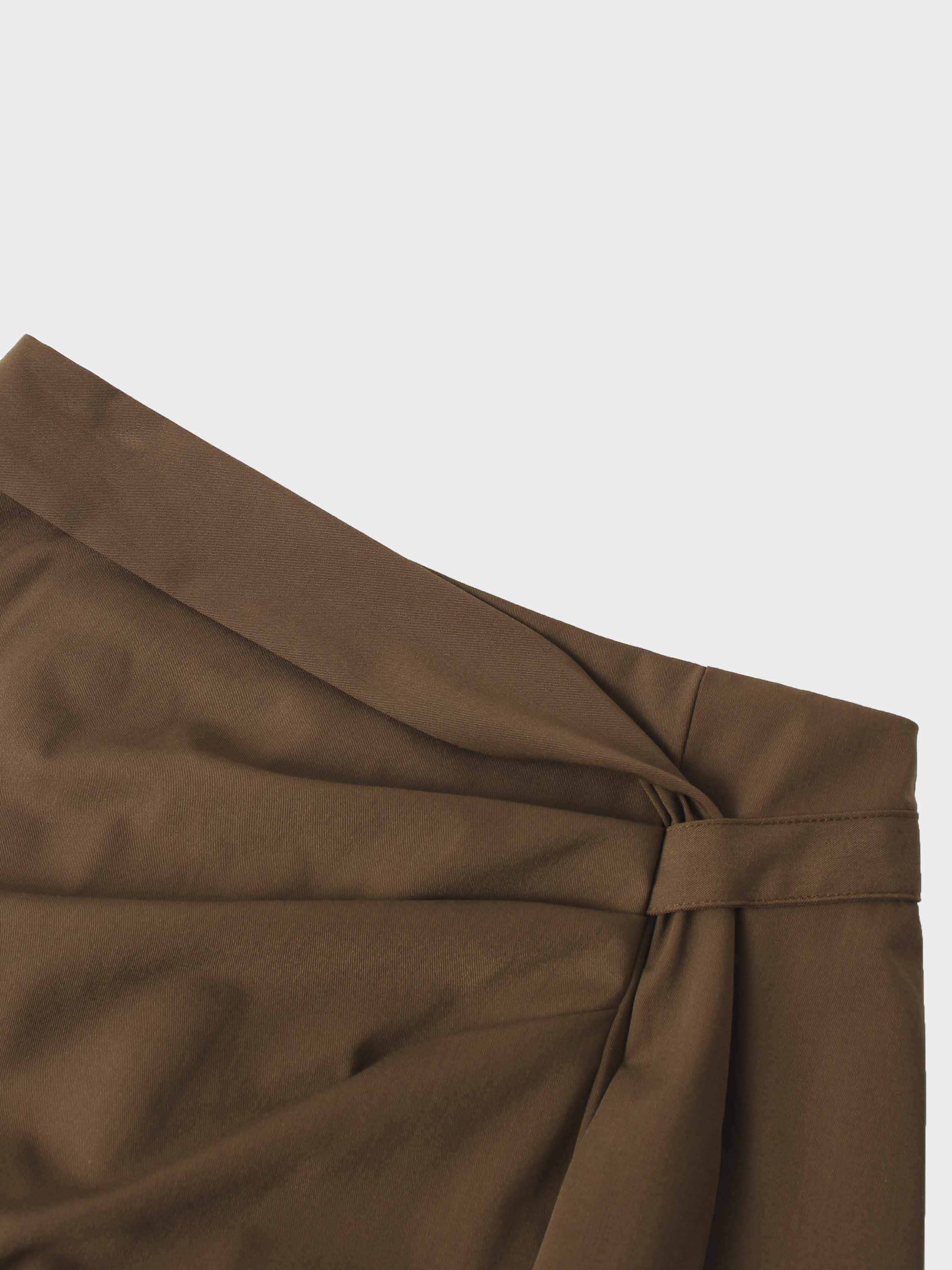 Side Loop Straight Maxi Skirt-Brown-3