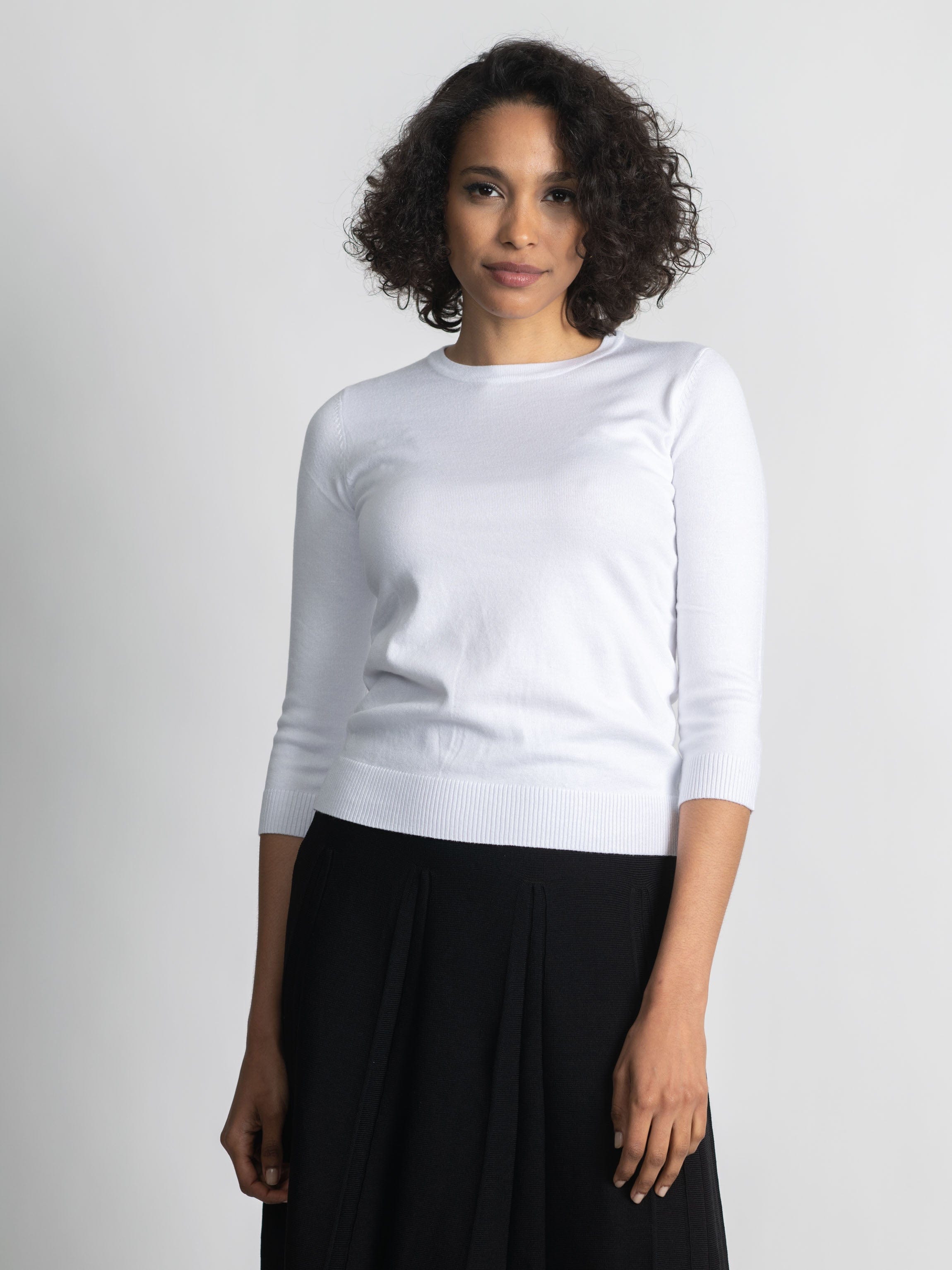BASIC CREW SWEATER (3Q) - CREAM-0
