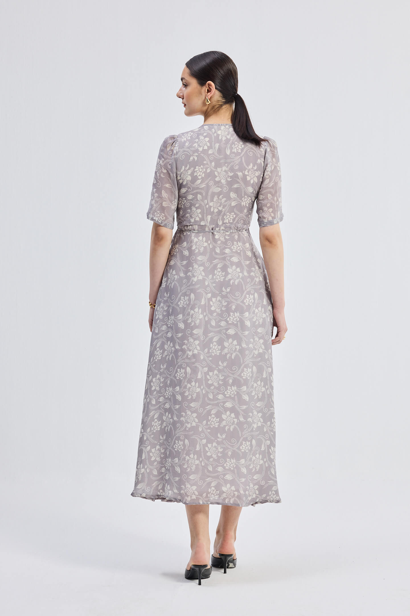 Maxi Wrap Floral dress in Vintage Vines-1