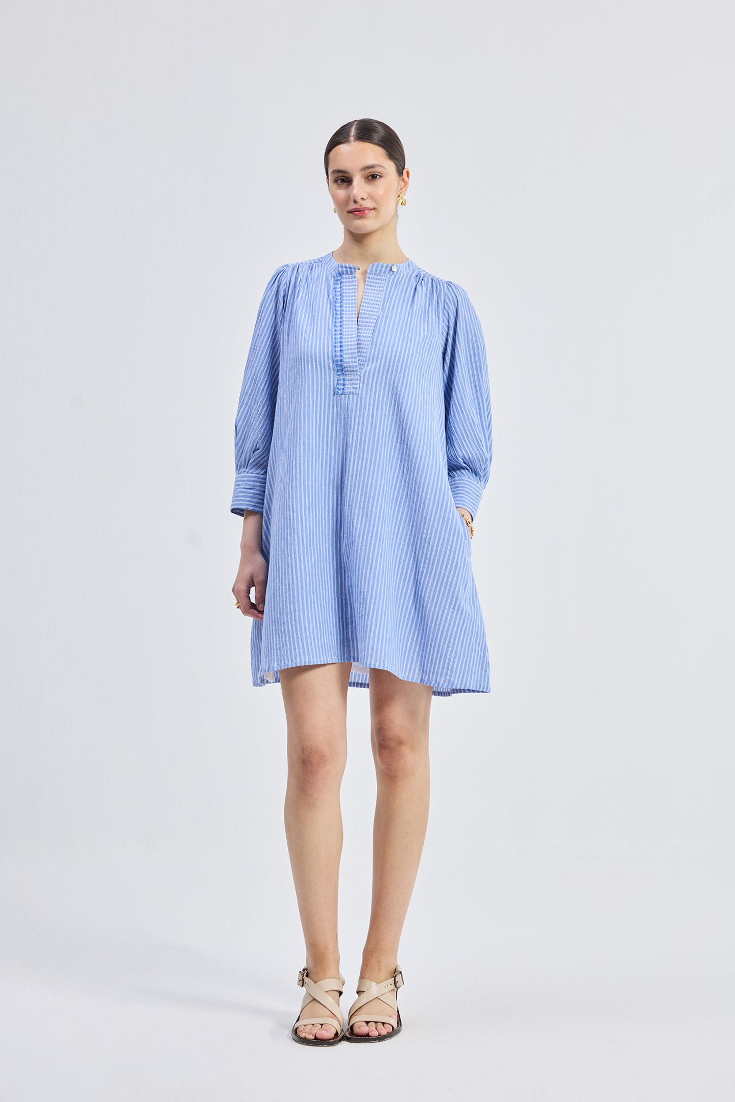 Oversized Tunic Dress with Optional Belt-0