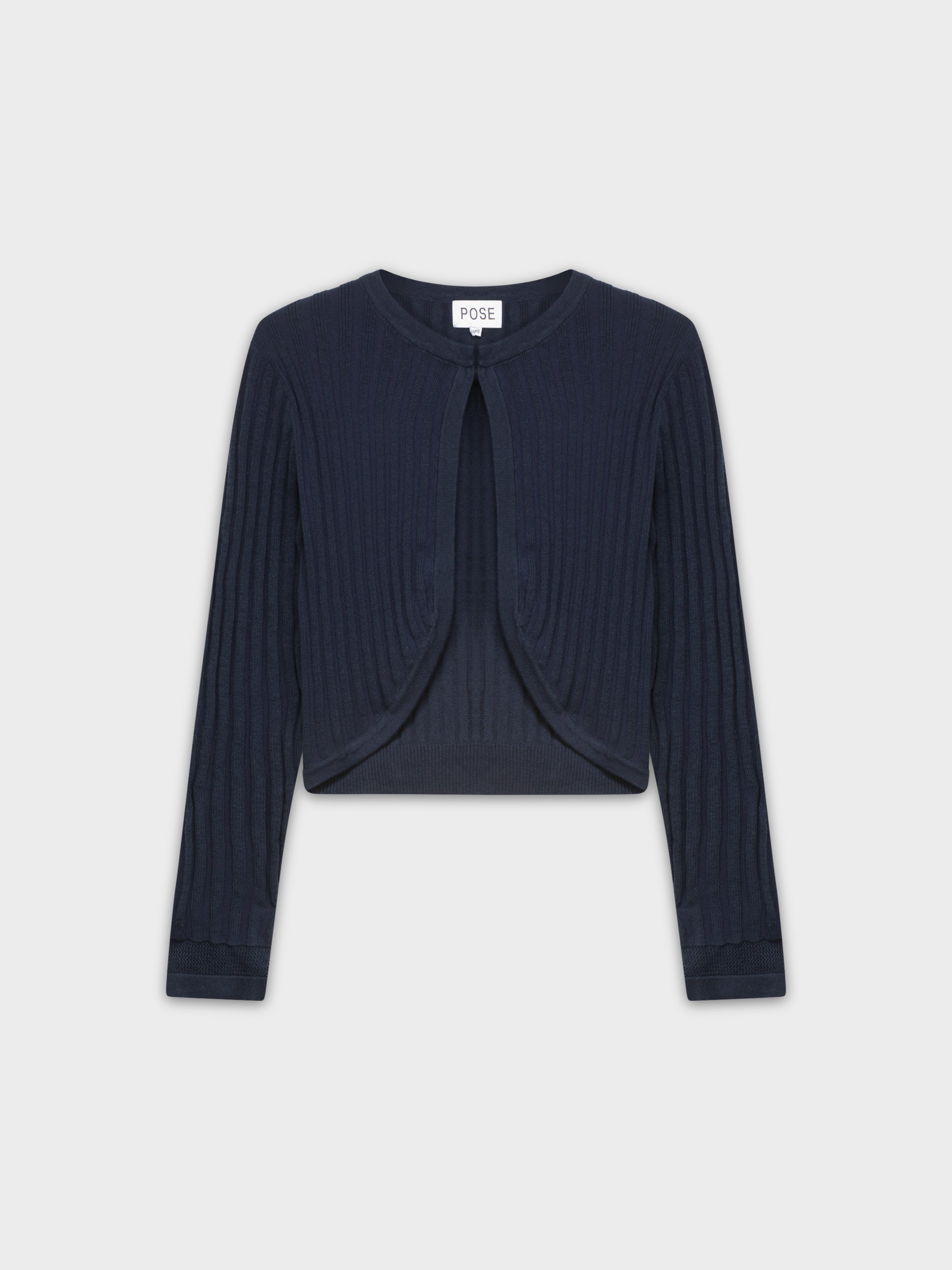 RIBBED SHRUG-NAVY-0