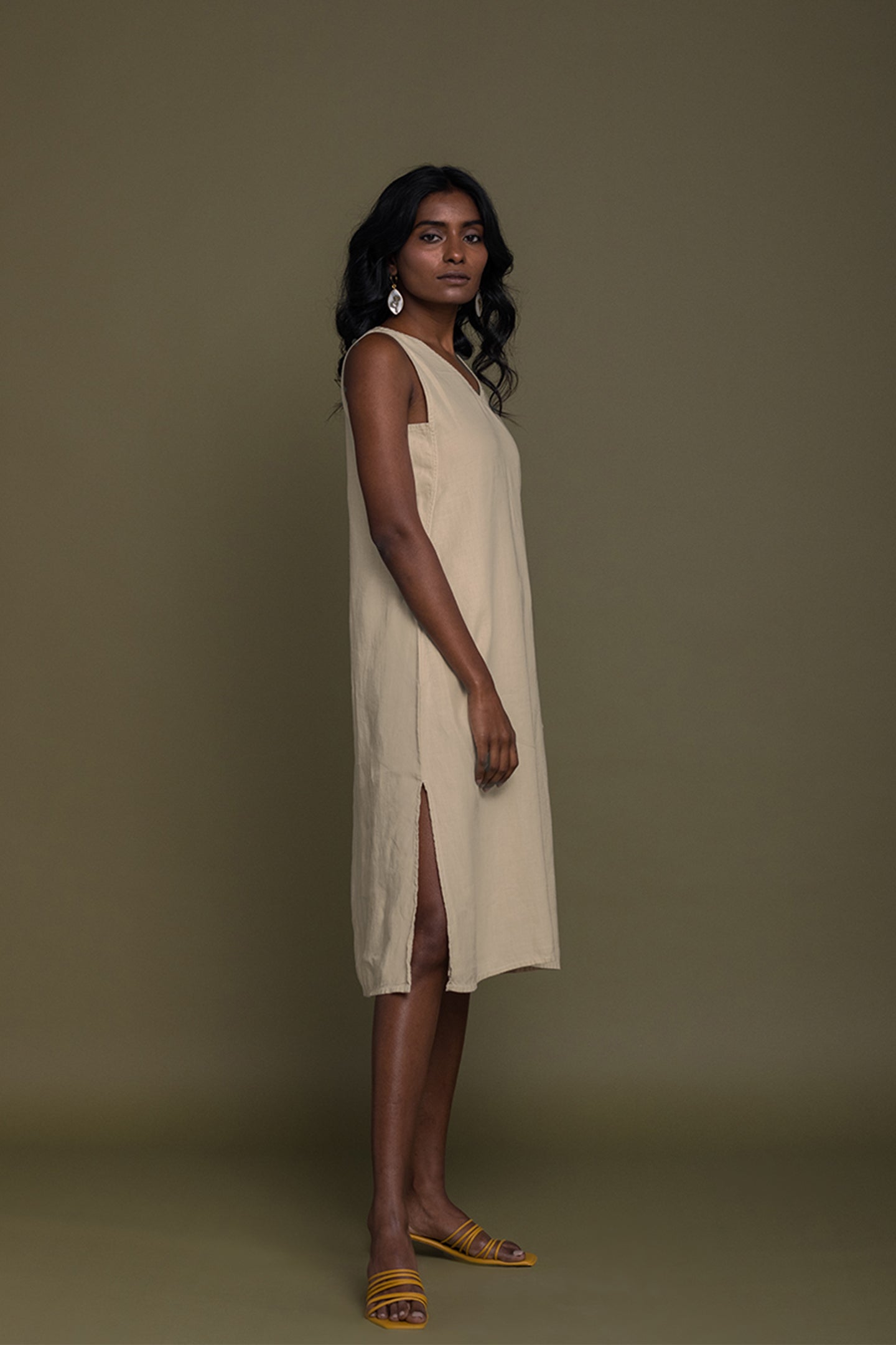 Reading Tea Leaves Dress in Neutral Beige-4