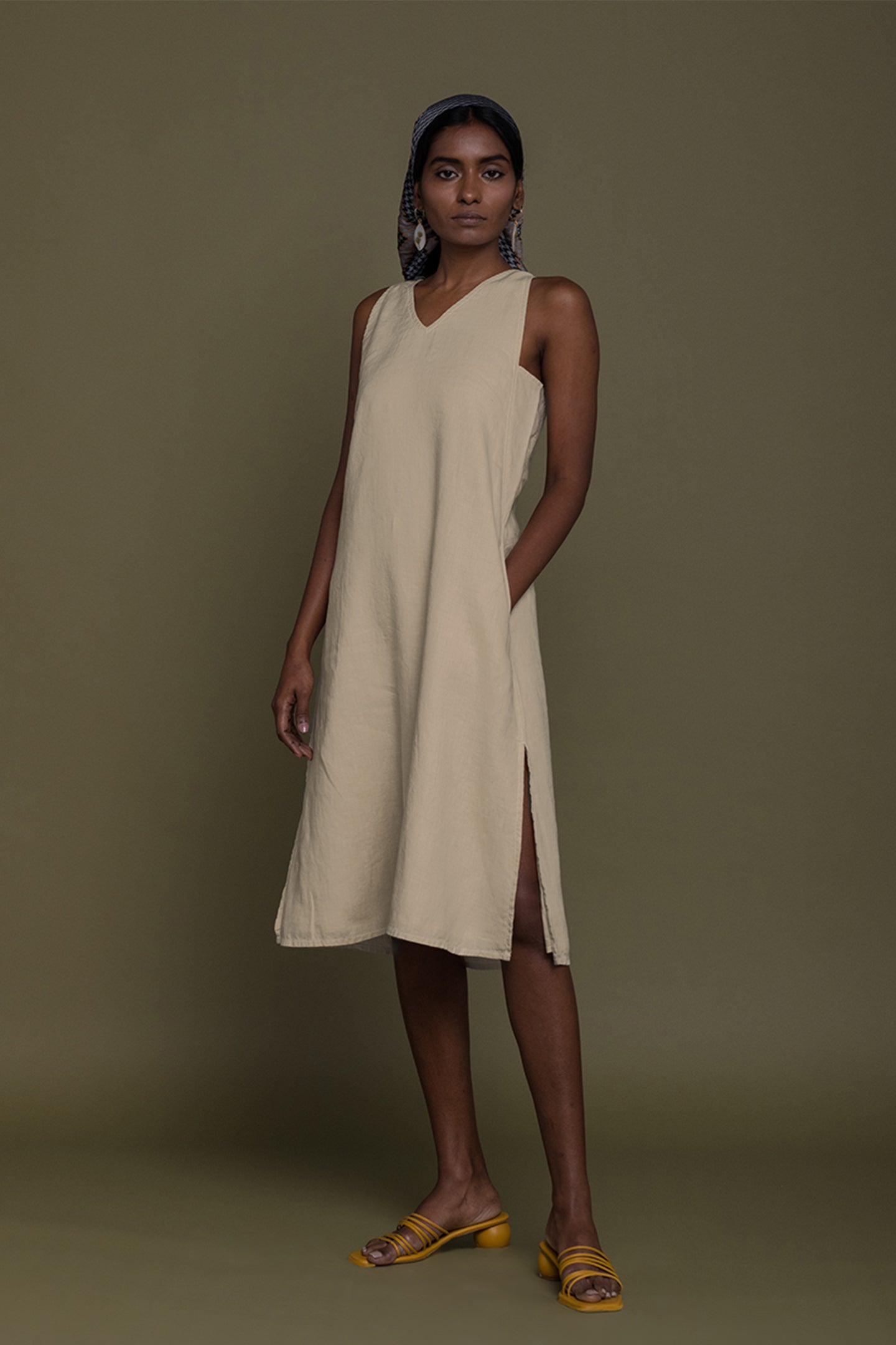Reading Tea Leaves Dress in Neutral Beige-0