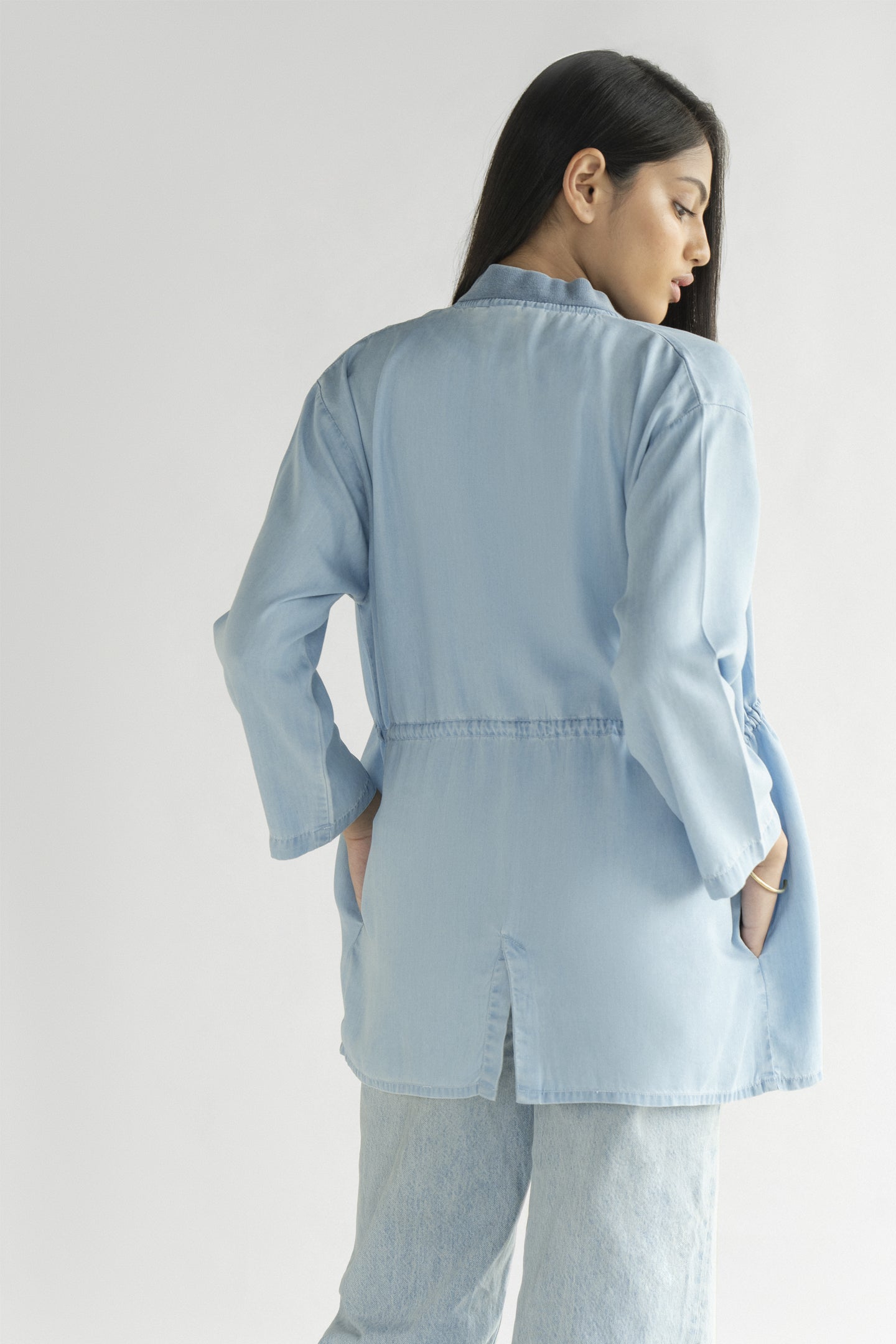Travel Light Denim Jacket in Ocean Blue-1