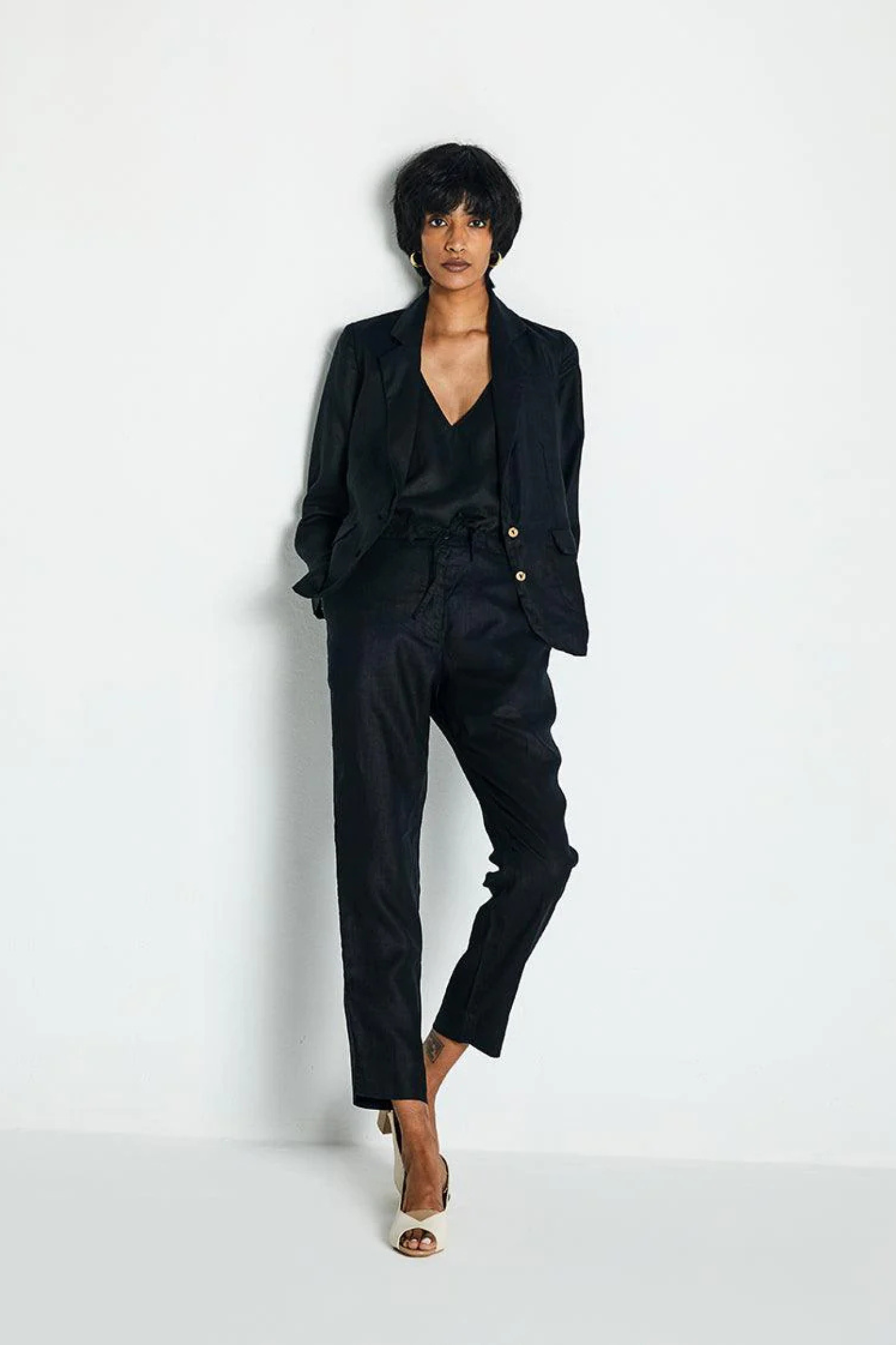 Hemp Three Piece Set in Black-2